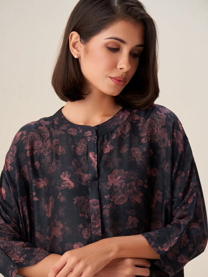 Graceful Digital Print Tunic Top