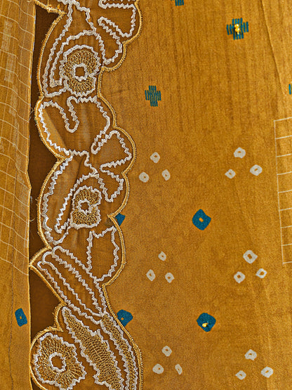 Raahil  Pure  Shimmer Silk Kurta Unstitched Set with Dupatta