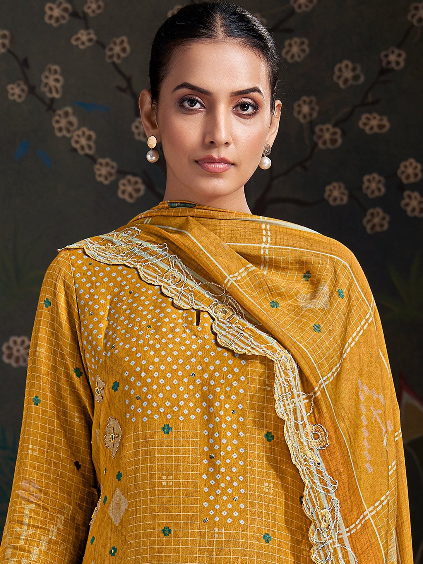 Raahil Spark Pure Shimmer Silk Kurta Unstitched Set with Dupatta