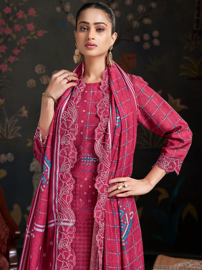 Raahil Noor Pure Shimmer Silk Kurta Unstitched Set with Dupatta