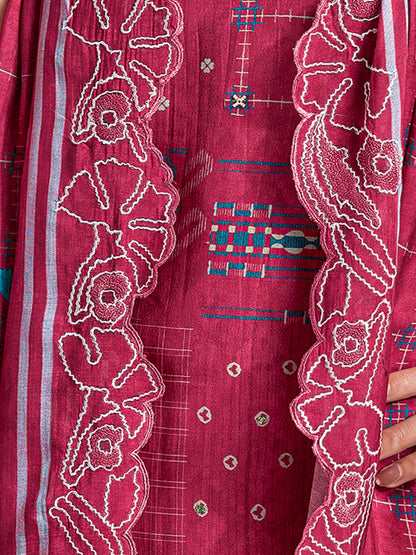 Raahil  Pure  Shimmer Silk Kurta Set with Dupatta