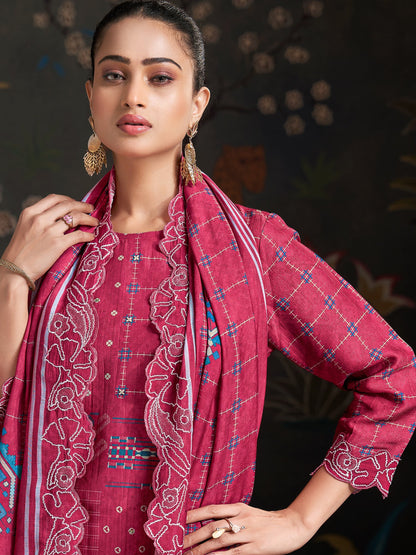 Raahil Spark Pure Shimmer Silk Kurta Unstitched Set with Dupatta