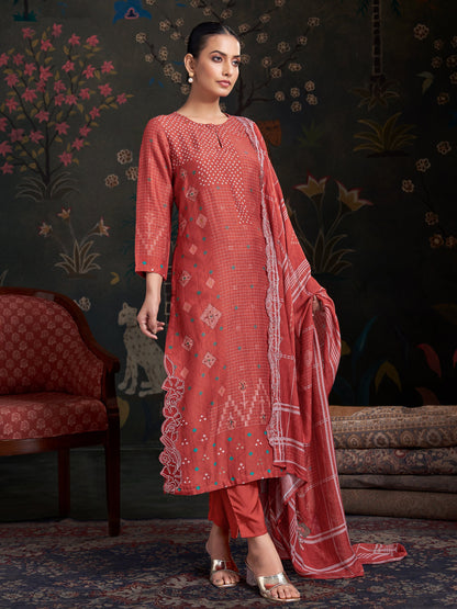 Raahil Gleam Pure Shimmer Silk Kurta Unstitched Set with Dupatta