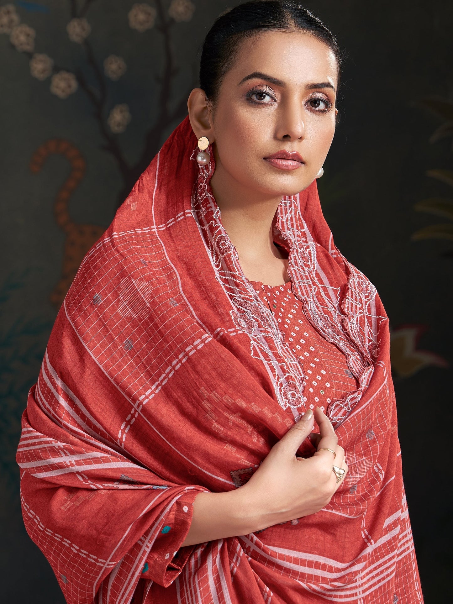 Raahil Noor Pure Shimmer Silk Kurta Unstitched Set with Dupatta