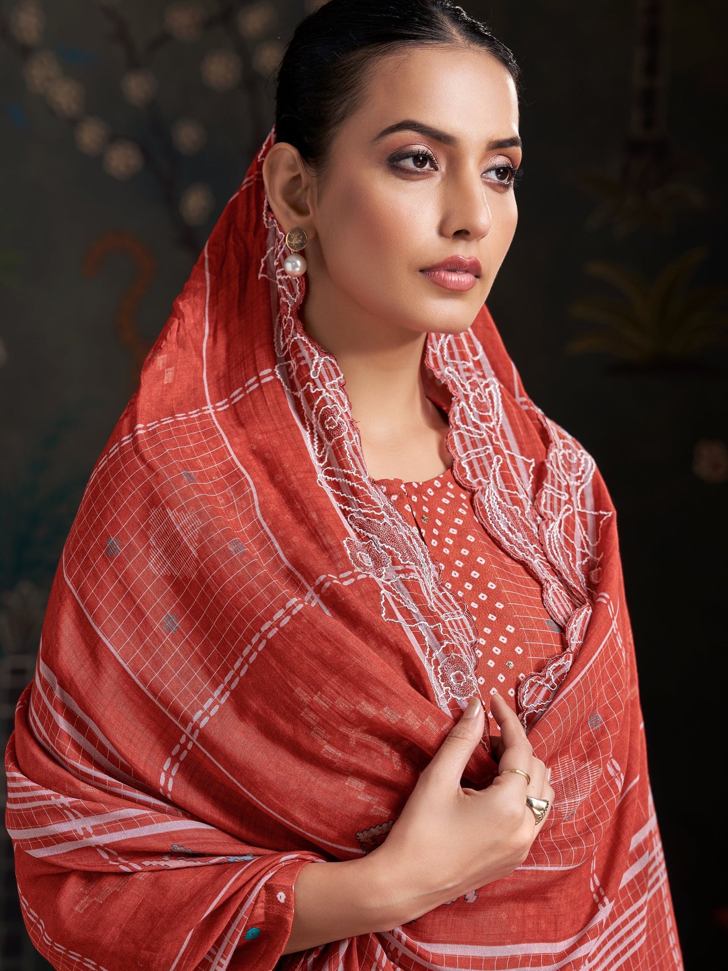 Raahil Noor Pure Shimmer Silk Kurta Unstitched Set with Dupatta