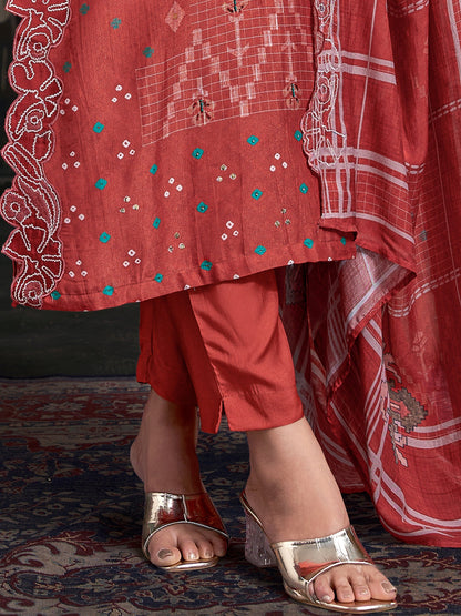 Raahil Spark Pure Shimmer Silk Kurta Unstitched Set with Dupatta