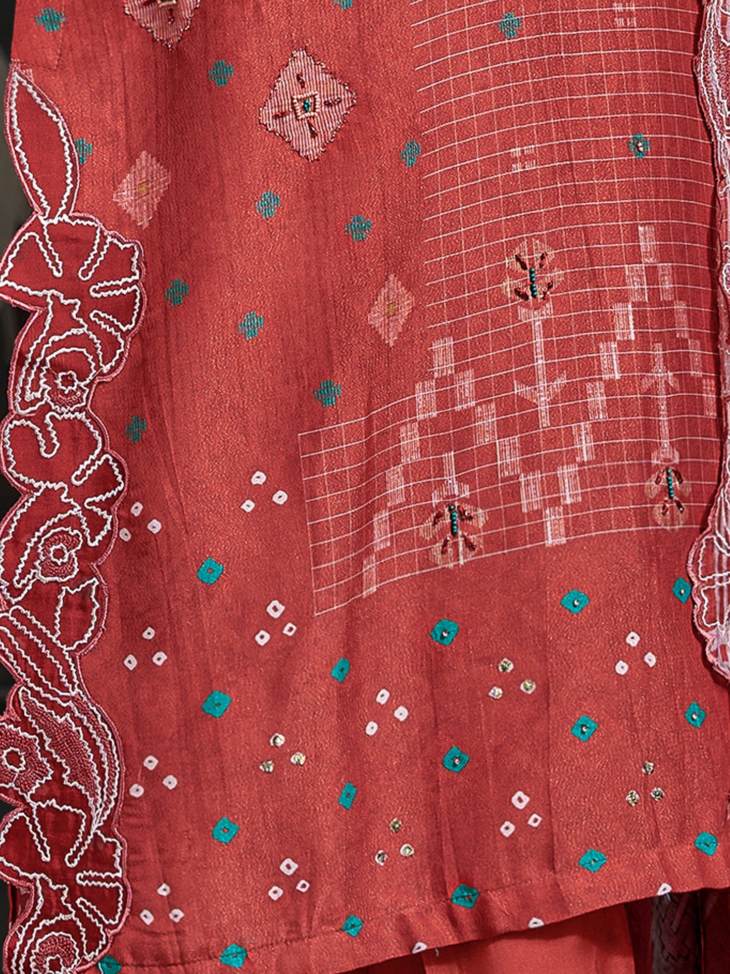 Raahil Gleam Pure Shimmer Silk Kurta Unstitched Set with Dupatta