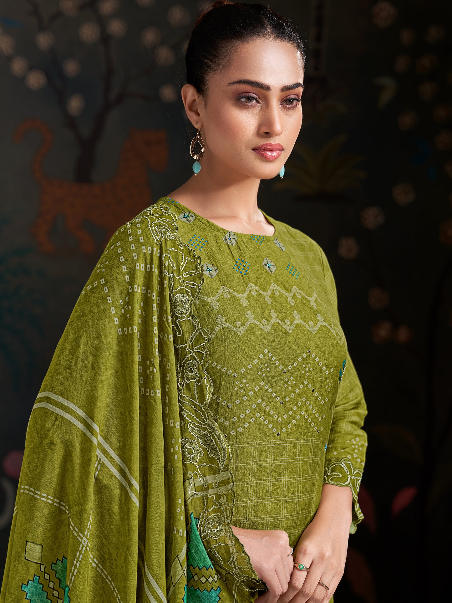 Raahil Gleam Pure Shimmer Silk Kurta Set with Dupatta