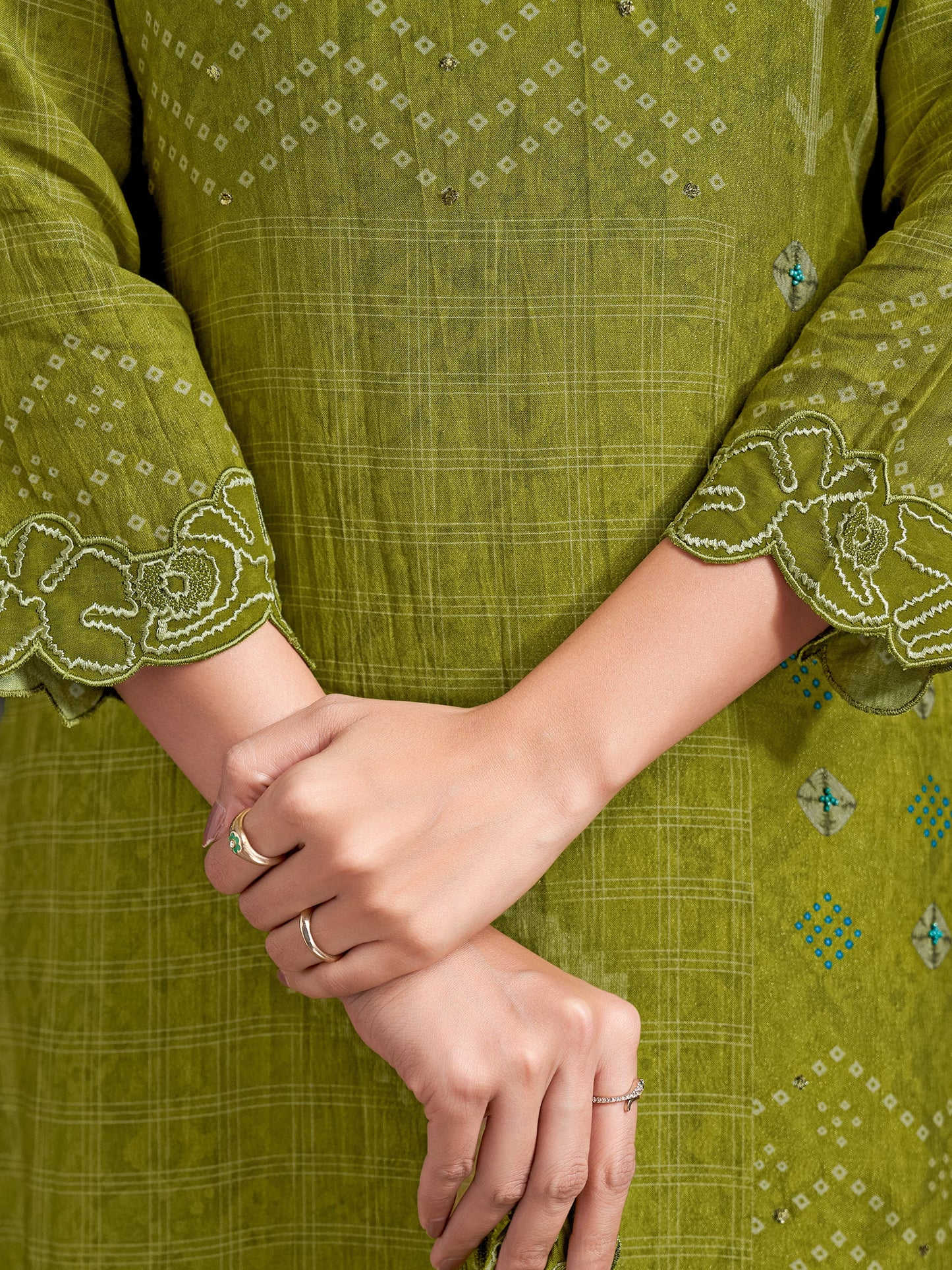 Raahil Gleam Pure Shimmer Silk Kurta Unstitched Set with Dupatta