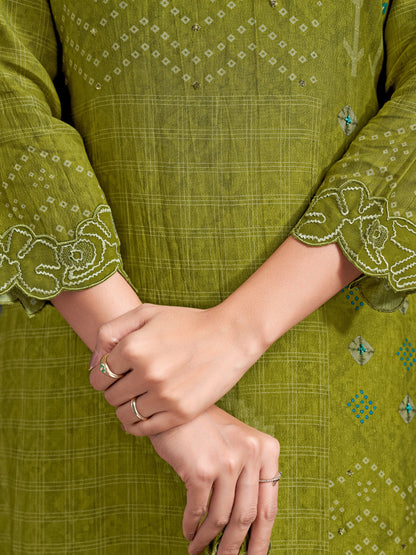 Raahil Gleam Pure Shimmer Silk Kurta Unstitched Set with Dupatta