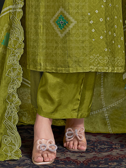 Raahil Gleam Pure Shimmer Silk Kurta Set with Dupatta