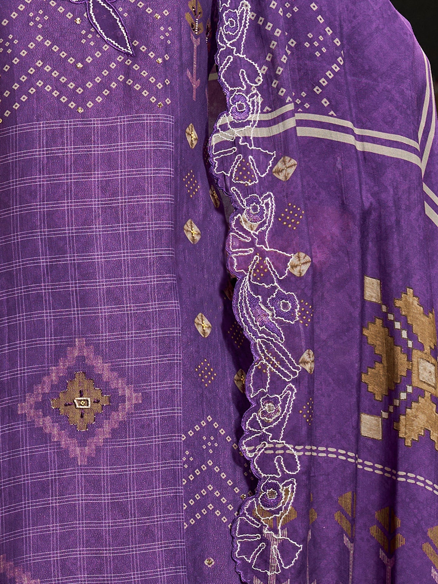 Raahil Shine Pure Shimmer Silk Kurta Unstitched Set with Dupatta