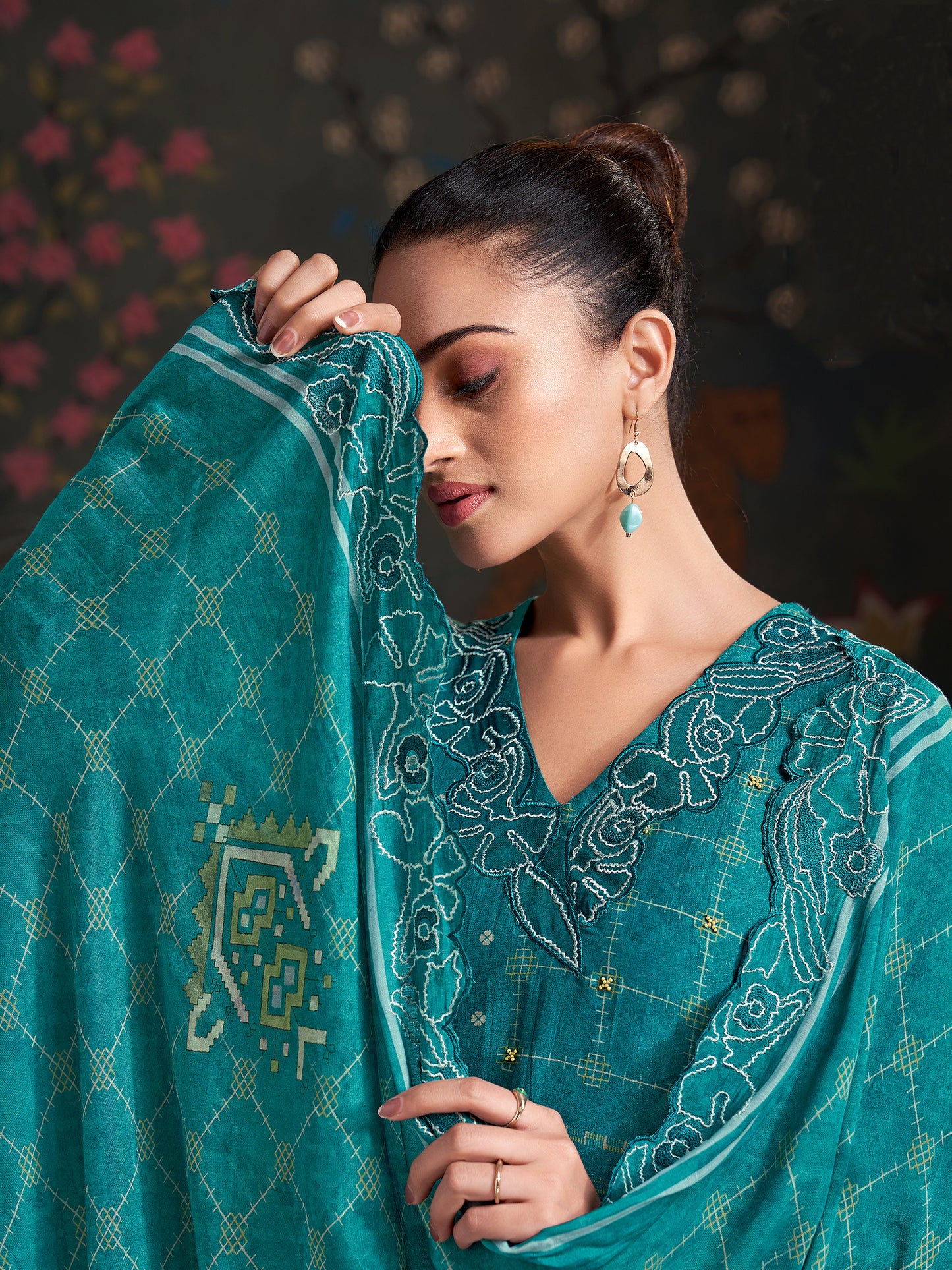 Raahil Gleam Pure Shimmer Silk Kurta Set with Dupatta