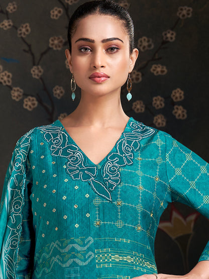 Raahil Shine Pure Shimmer Silk Kurta Set with Dupatta