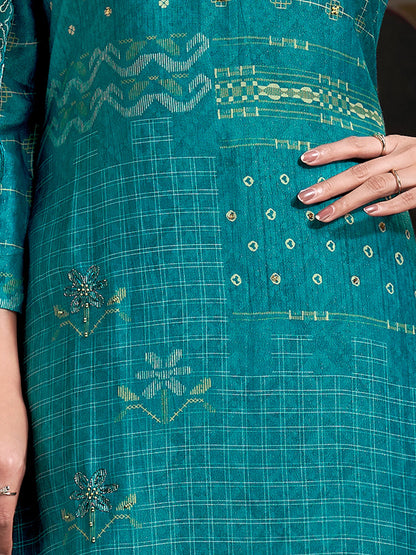 Raahil Noor Pure Shimmer Silk Kurta Set with Dupatta