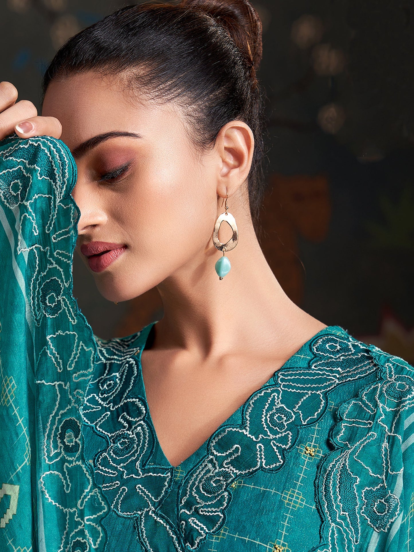 Raahil Noor Pure Shimmer Silk Kurta Unstitched Set with Dupatta