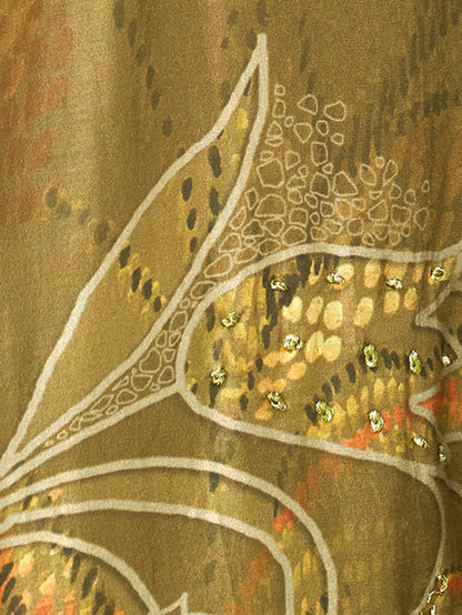 SUKOON Mehendi - Muslin Unstitched Set With Fancy Handwork