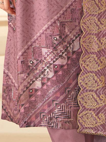 Enchanting Rakhi Wine Pure Muslin Suit Set with Exquisite Handwork
