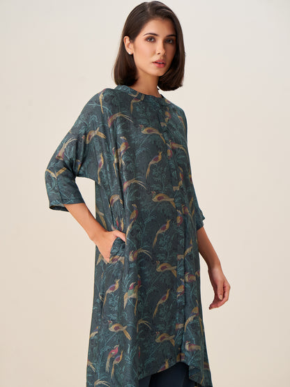Elegant Digital Print Tunic Top