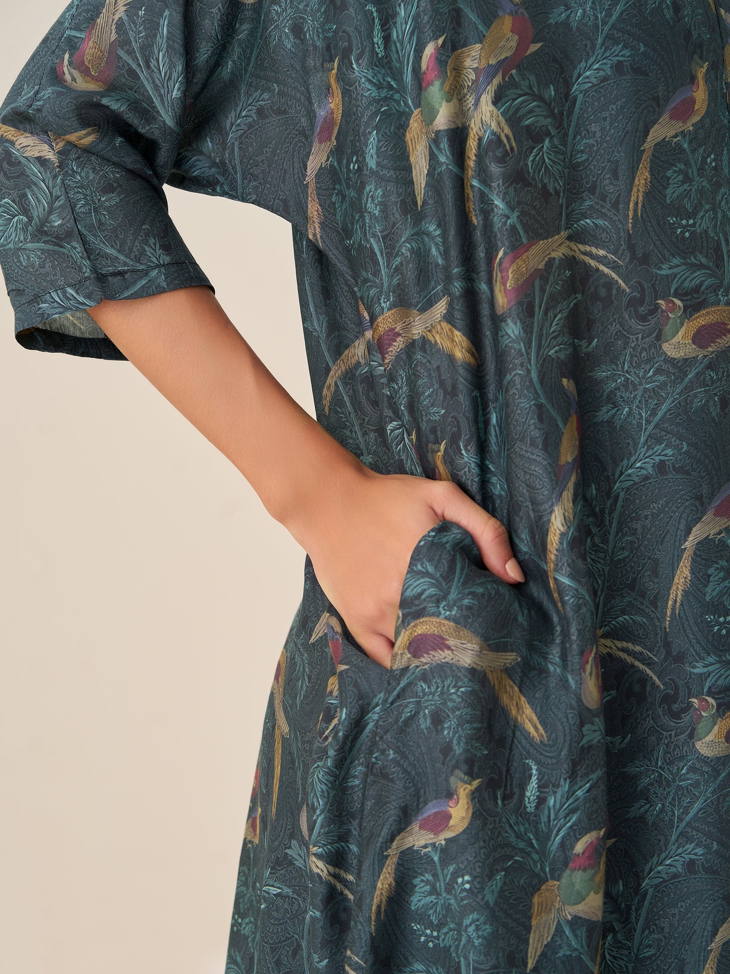 Elegant Digital Print Tunic Top