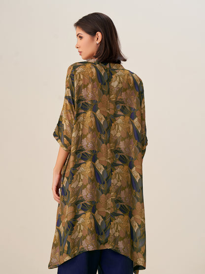 Elegant Digital Print Tunic Top