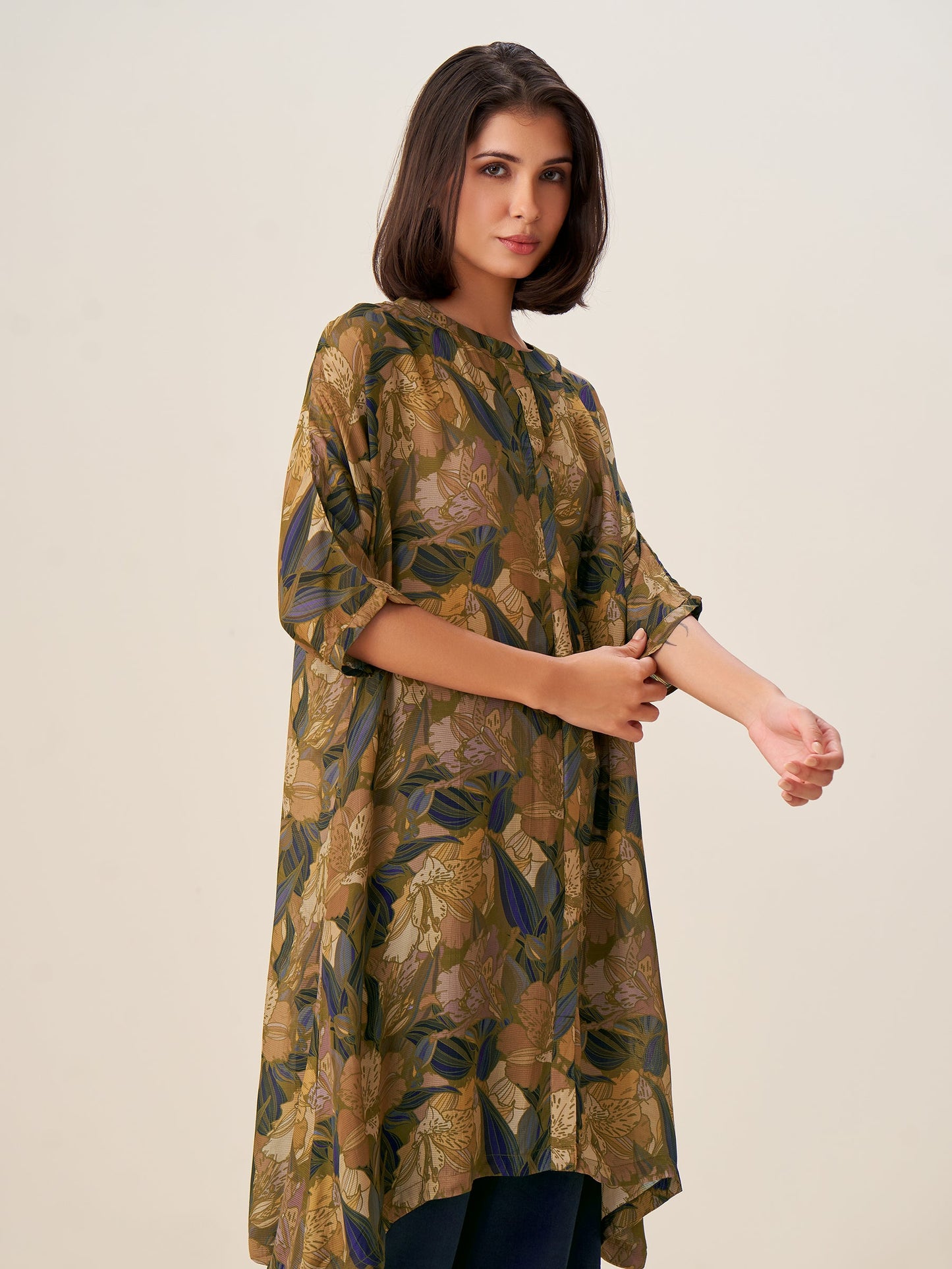 Graceful Digital Print Tunic Top