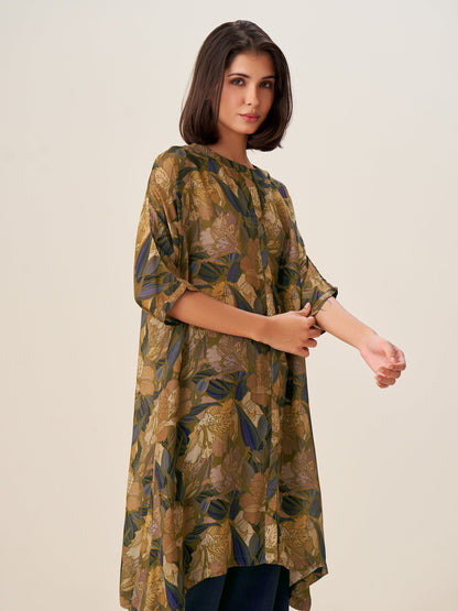 Graceful Digital Print Tunic Top