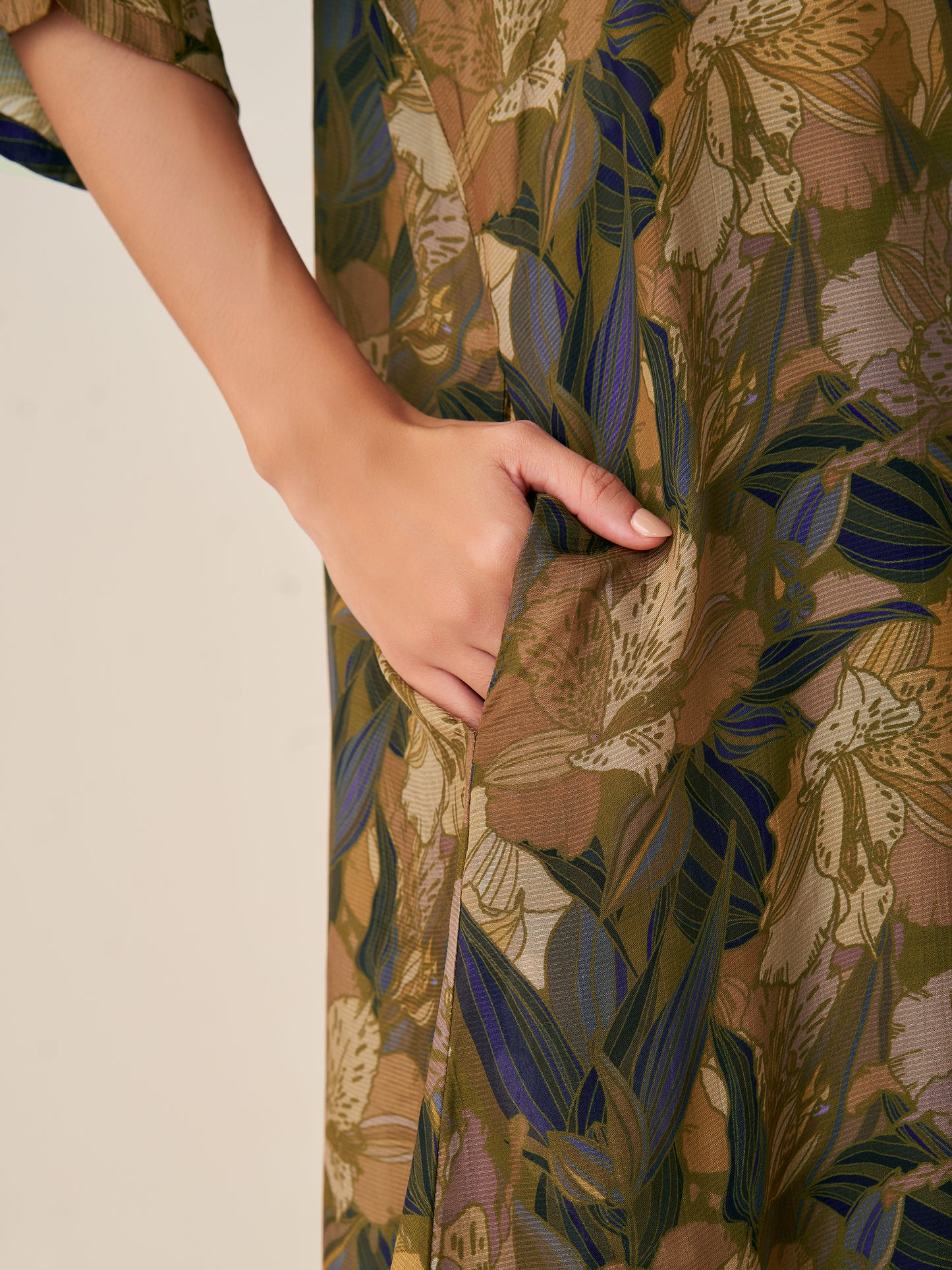 Elegant Digital Print Tunic Top
