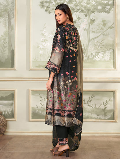 BRINDA Black - Russian Suit Set With Attractive Handwork