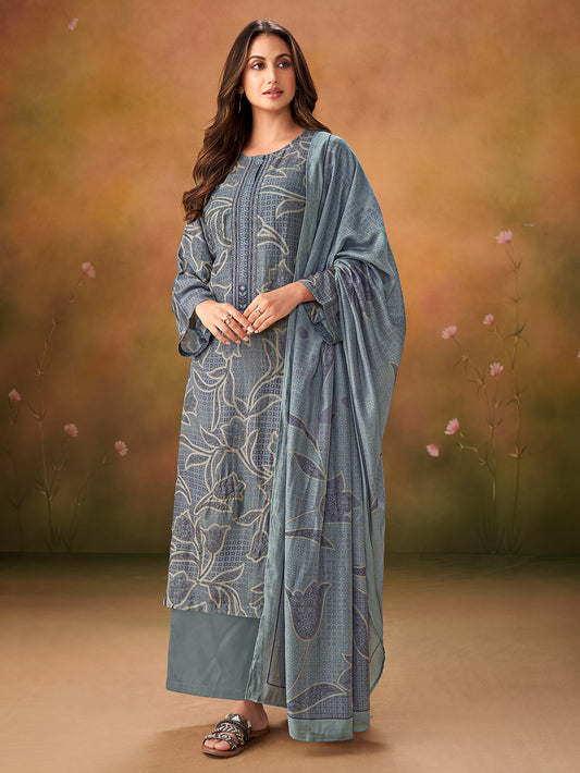 RICHA DUSTY RAMA  Suit  Set With Fancy Handwork