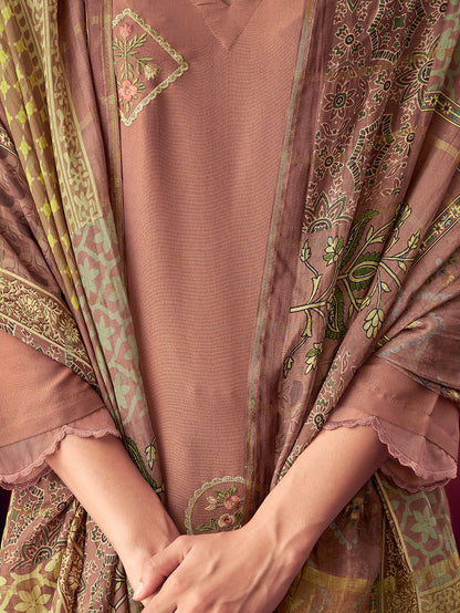 SANDALI METALLIC  RUST  Suit Set With Fancy Embroidery Work
