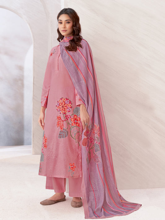 ROZA DUSTY RUST Pure Dhakamal Unstitched with Exquisite Handwork