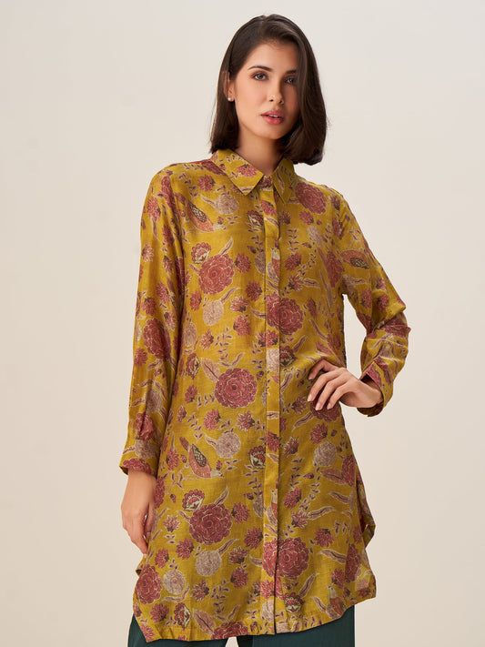 Classic Floral Digital Print Tunic Top