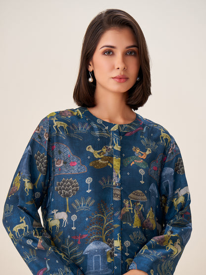 Velora Luxe Digital Print Top