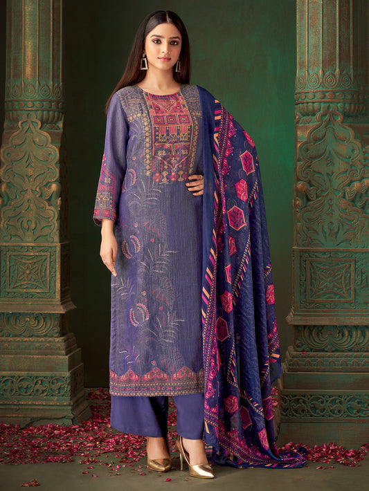 MAHEK Blue - Unstitched