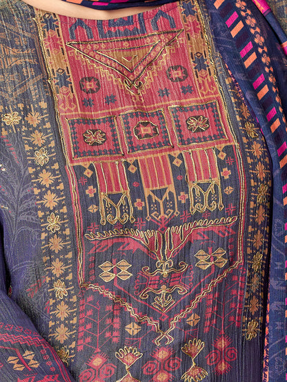 MAHEK Blue - Unstitched