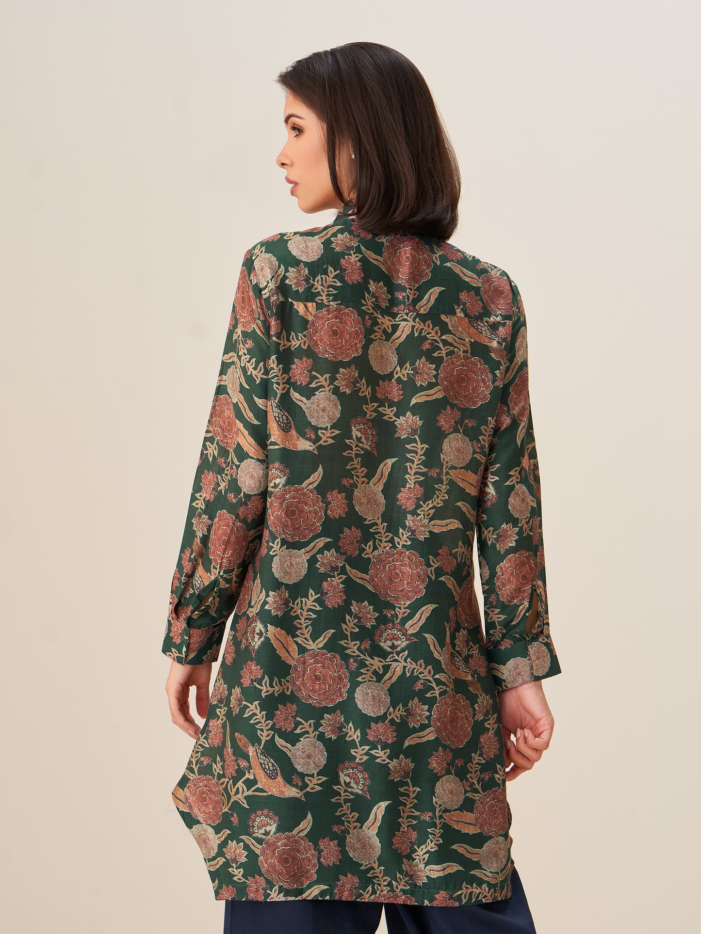 Elegant Digital Print Tunic Top