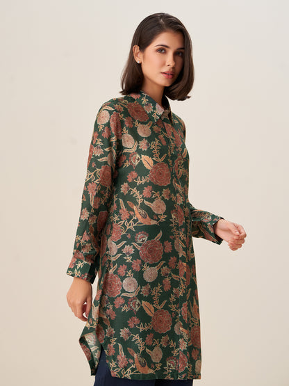 Elegant Digital Print Tunic Top