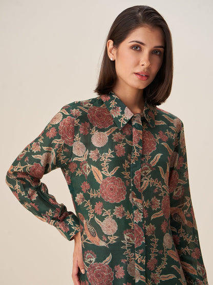 Graceful Digital Print Tunic Top
