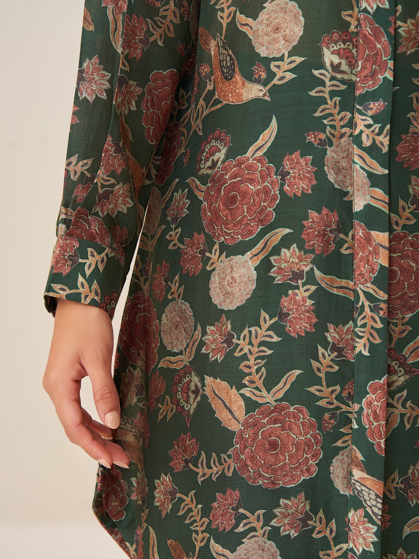 Elegant Digital Print Tunic Top