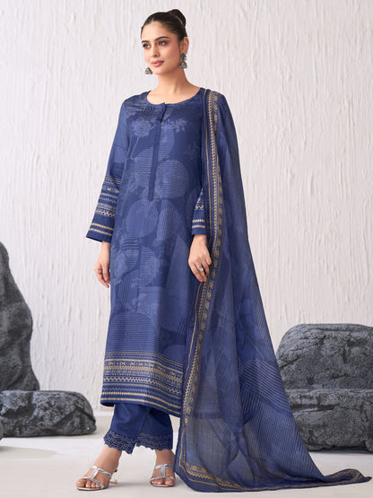 Jhil Mil Handcrafted Italian Satin  Kurta Set with Dupatta