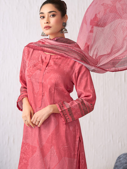 Jhil Mil Luxe Italian Satin  Kurta Set with Dupatta