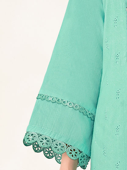 PRATHA TURQUOISE Pure Cotton Unstitched Set with Intricate Handwork & Elegant Embroidery