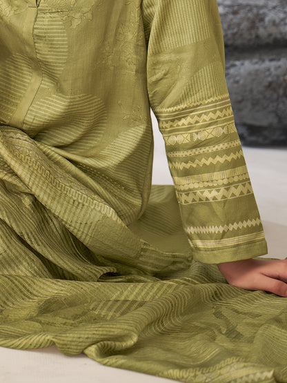 Jhil Mil Handcrafted Italian Satin  Kurta Set with Dupatta