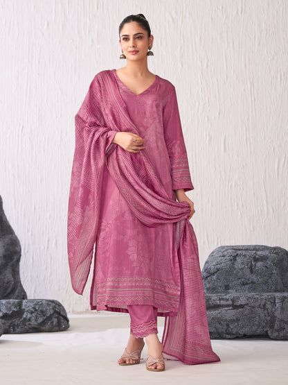 Jhil Mil Elegant Italian Satin  Kurta Set with Dupatta