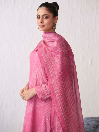 Jhil Mil Handcrafted Italian Satin  Kurta Set with Dupatta