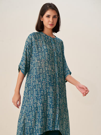 Elegant Digital Print Tunic Top