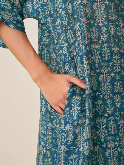Elegant Digital Print Tunic Top