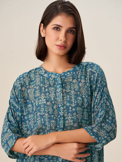 Graceful Digital Print Tunic Top