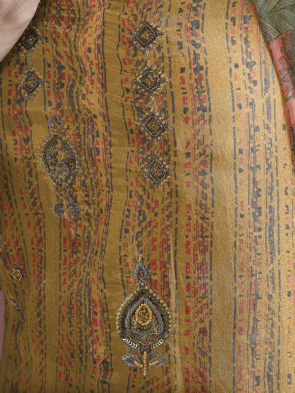 ROOP Radiant Yellow Pure Shimmer Tissue Suit Set with Exquisite Handwork & Elegant Embroidery